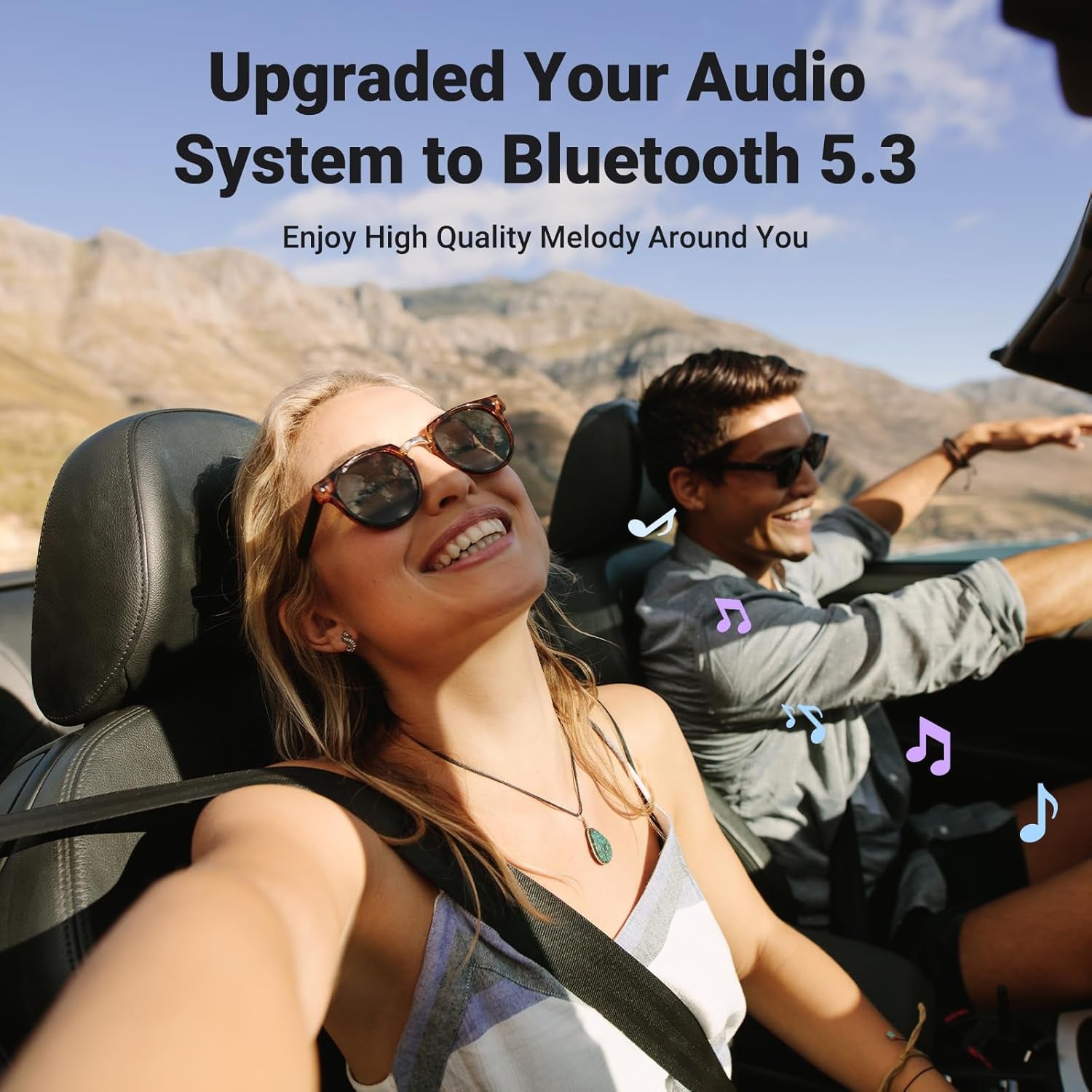 Aux to Bluetooth 6.0 Adapter 3.5Mm Bluetooth Receiver for Car USB 2.0 to 3.5Mm Jack Kit with Built-In Microphone Aux Input for Hands-Free Calls Compatible with Car Speaker and Home Audio