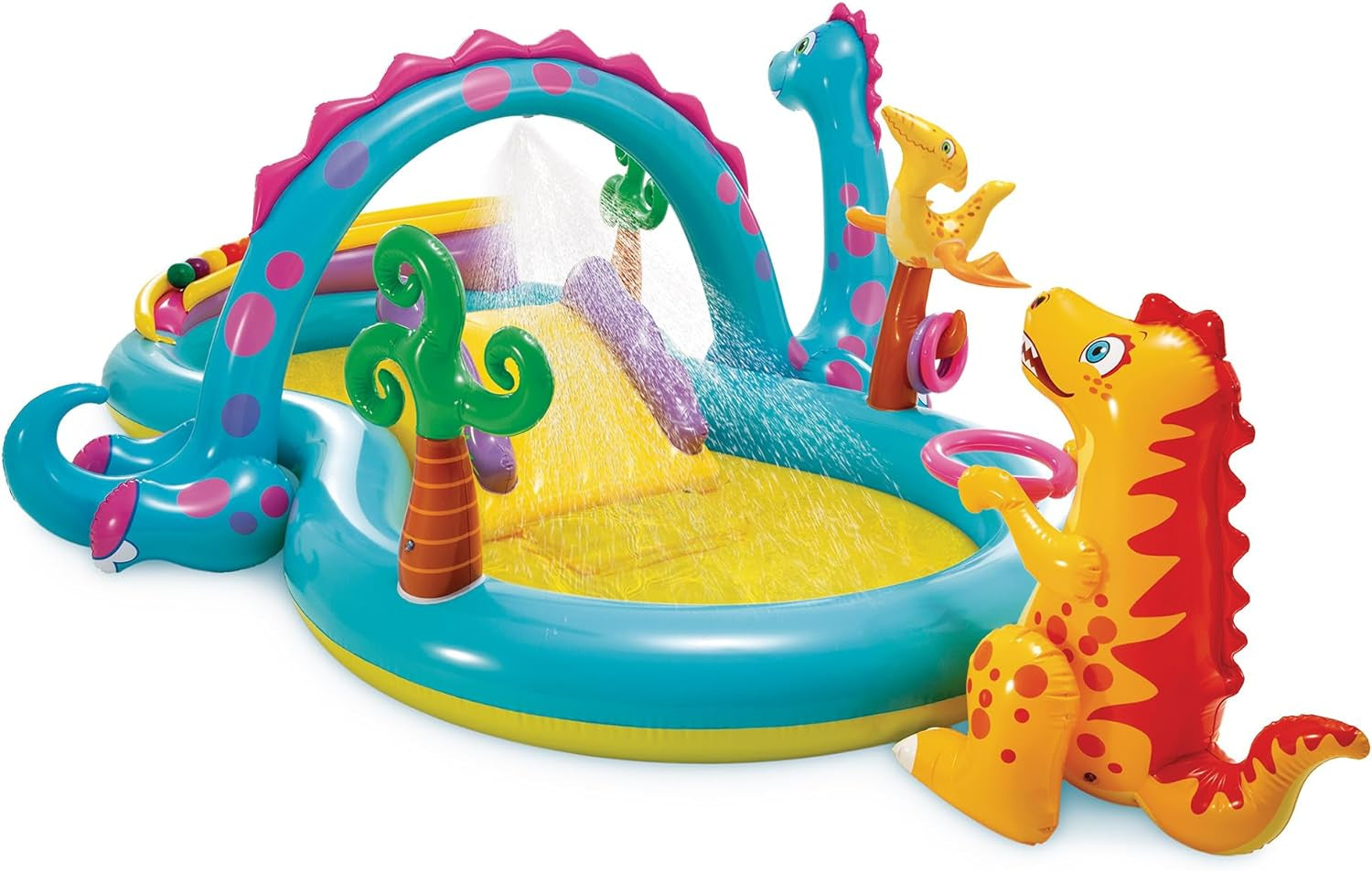 11' X 7.5' X 44" Dinoland Play Center Kiddie Inflatable Outdoor Swimming Pool