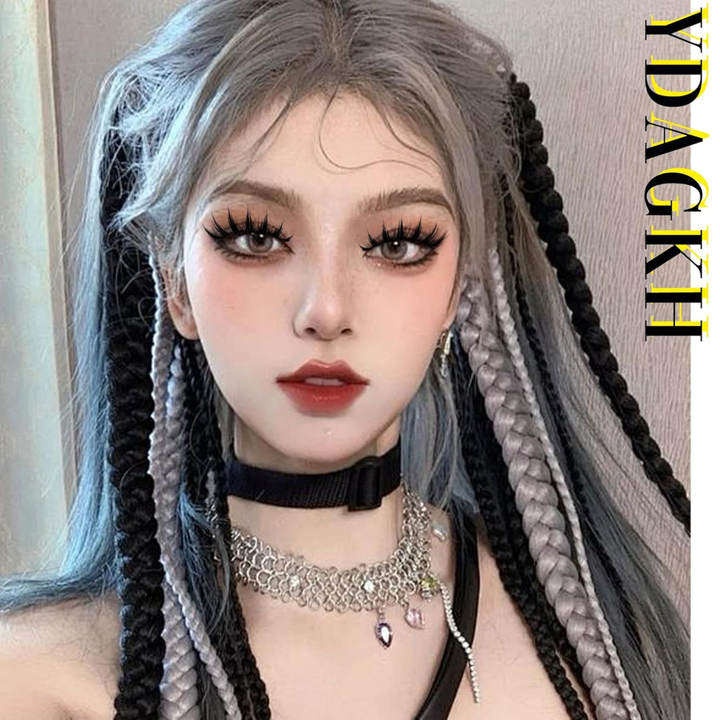 Manga Lashes Natural Eyelashes Spiky False Eyelashes Invisible Band 3D Cat Eye Lashes Wispy Fake Lashes Cosplay Anime Lashes 7 Pairs Pack Asian Doll Lashes Clear Band by