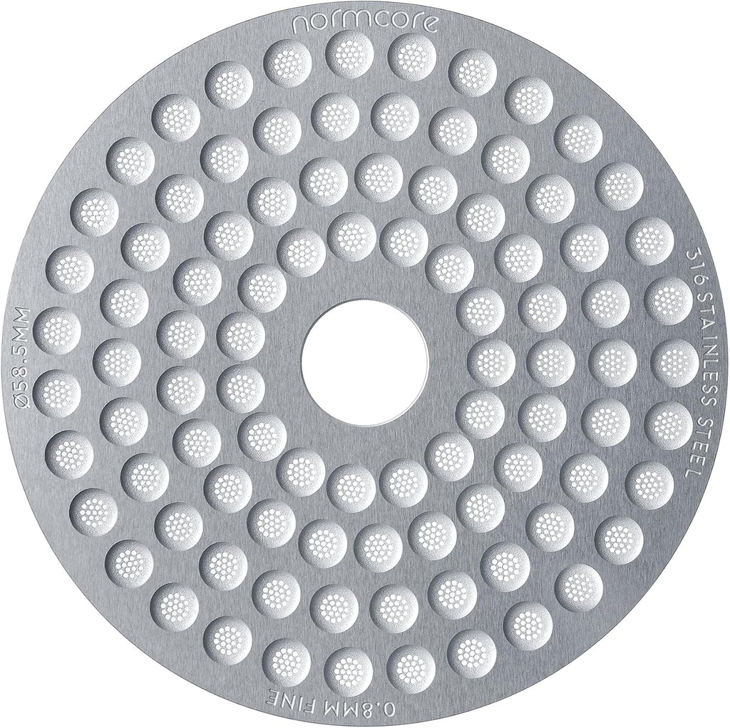 58.5Mm Espresso Puck Screen with round Hole, Ultra-Slim 0.8Mm Thickness Coffee Filter, 316 Stainless Steel Reusable Coffee Ground Filter Suitable for La Marzocco/Gaggia