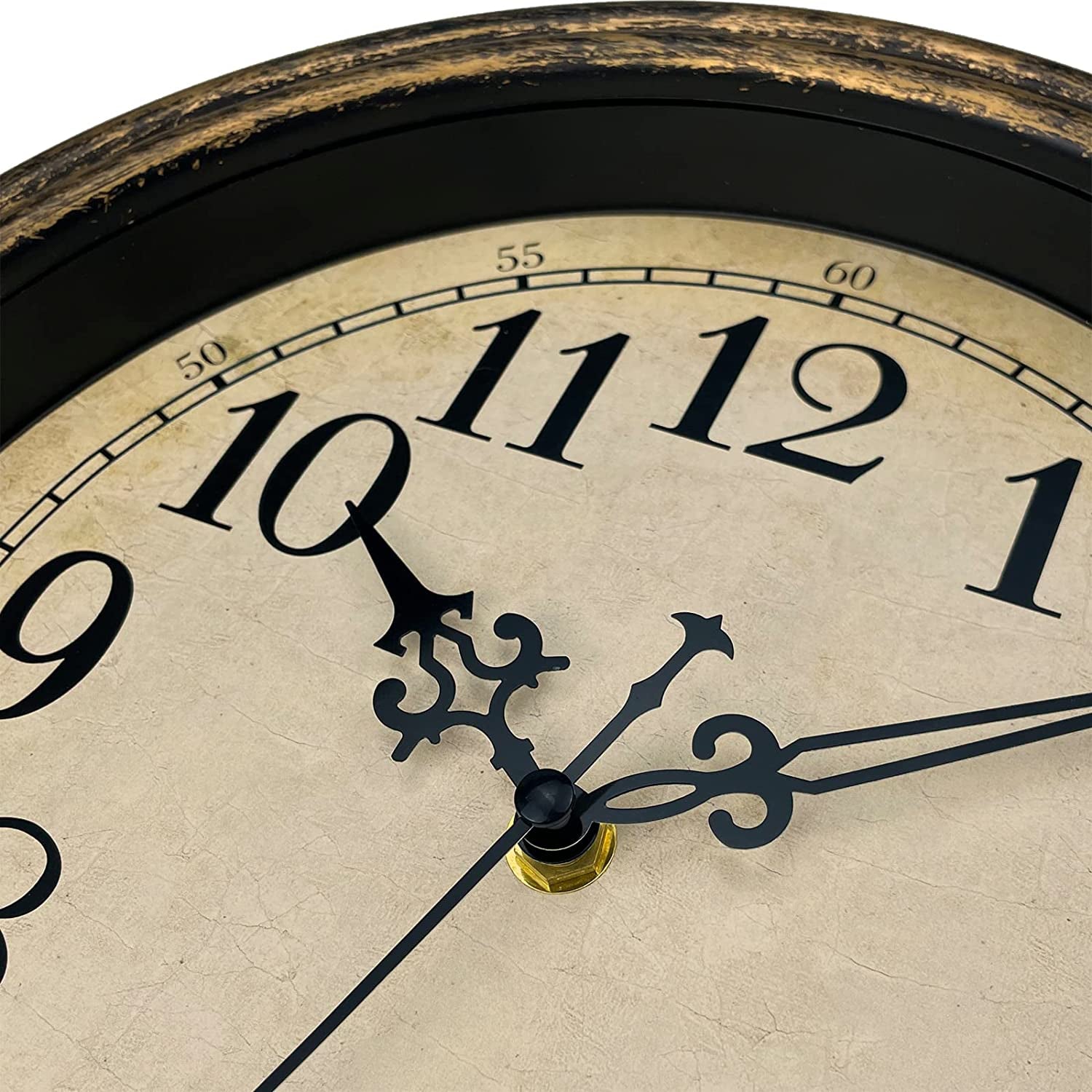 Small Retro Wall Clock, 10'' Non Ticking Classic Silent Vintage Wall Clocks Decorative Kitchen Living Room Bedroom - Battery Operated