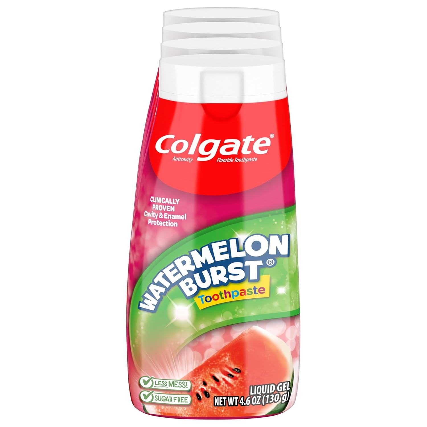 Anticavity Kids Toothpaste with Fluoride for Ages 2+, Watermelon Burst Flavor - 4.6 Ounce (4 Pack)