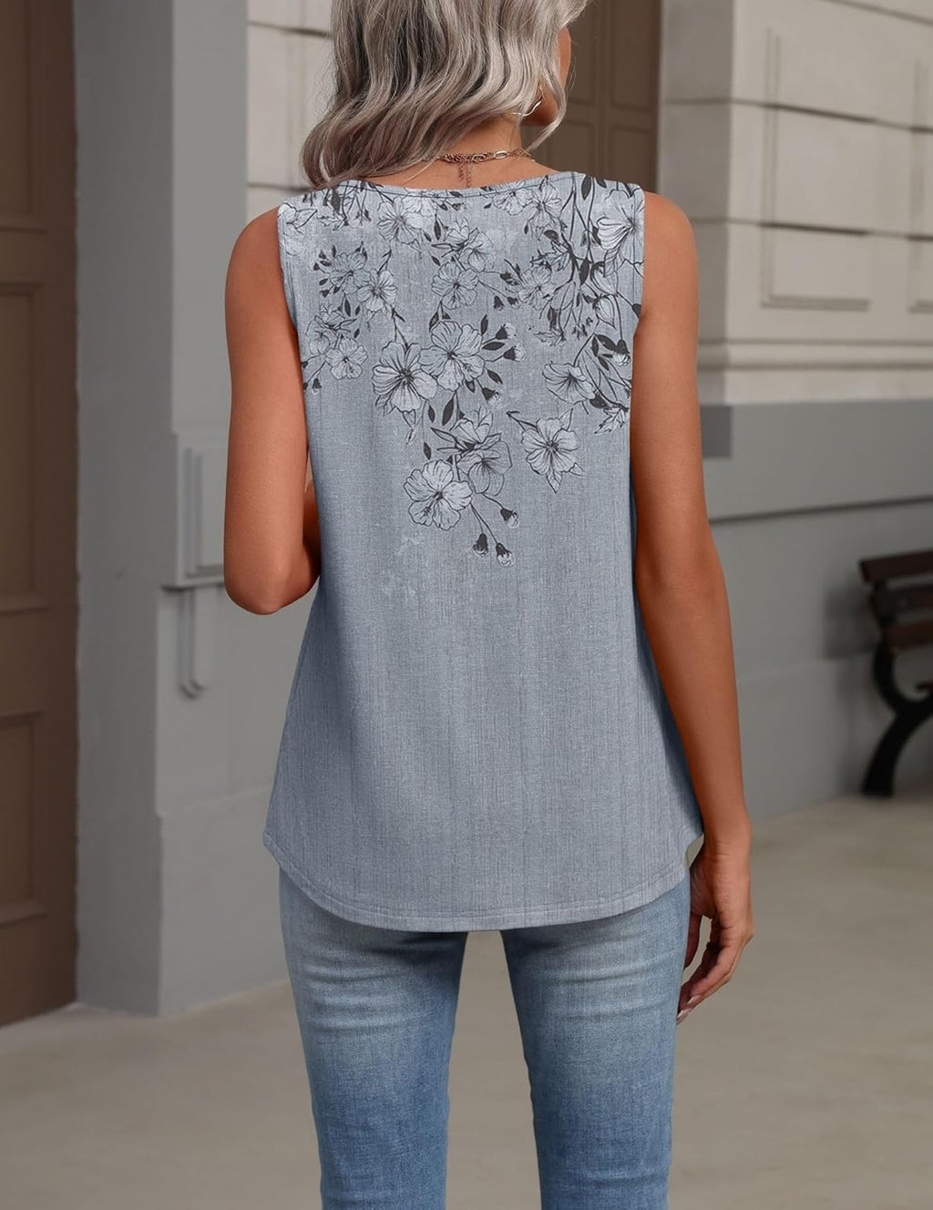 Womens Tank Tops Summer Sleeveless Loose Fit Tops V Neck Pleated Shirts Basic Tees Dressy Casual Trendy Clothes
