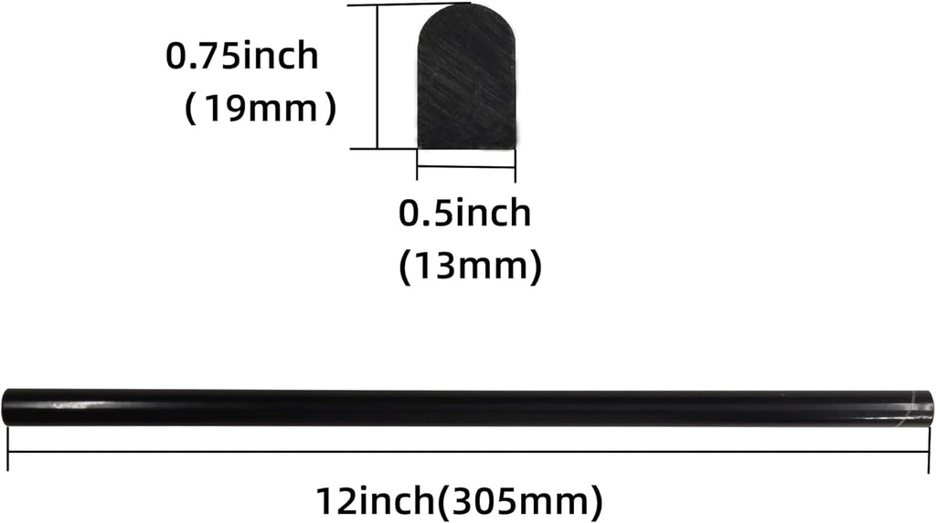 Black 15 Pack Marble Pencil Tile, 0.5"X12" Polished Marble Tile Edge Trim for Kitchen Backsplash, Bathroom and Shower Walls (15)