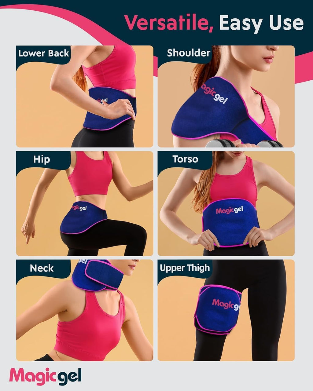 Ice Pack for Back Pain Relief | 1 Pack Reusable Lower Back Wrap for Hot or Cold Therapy | Relief for Lower Lumbar, Sciatic Nerve, Herniated or Degenerative Disc, Coccyx, Tailbone Pain