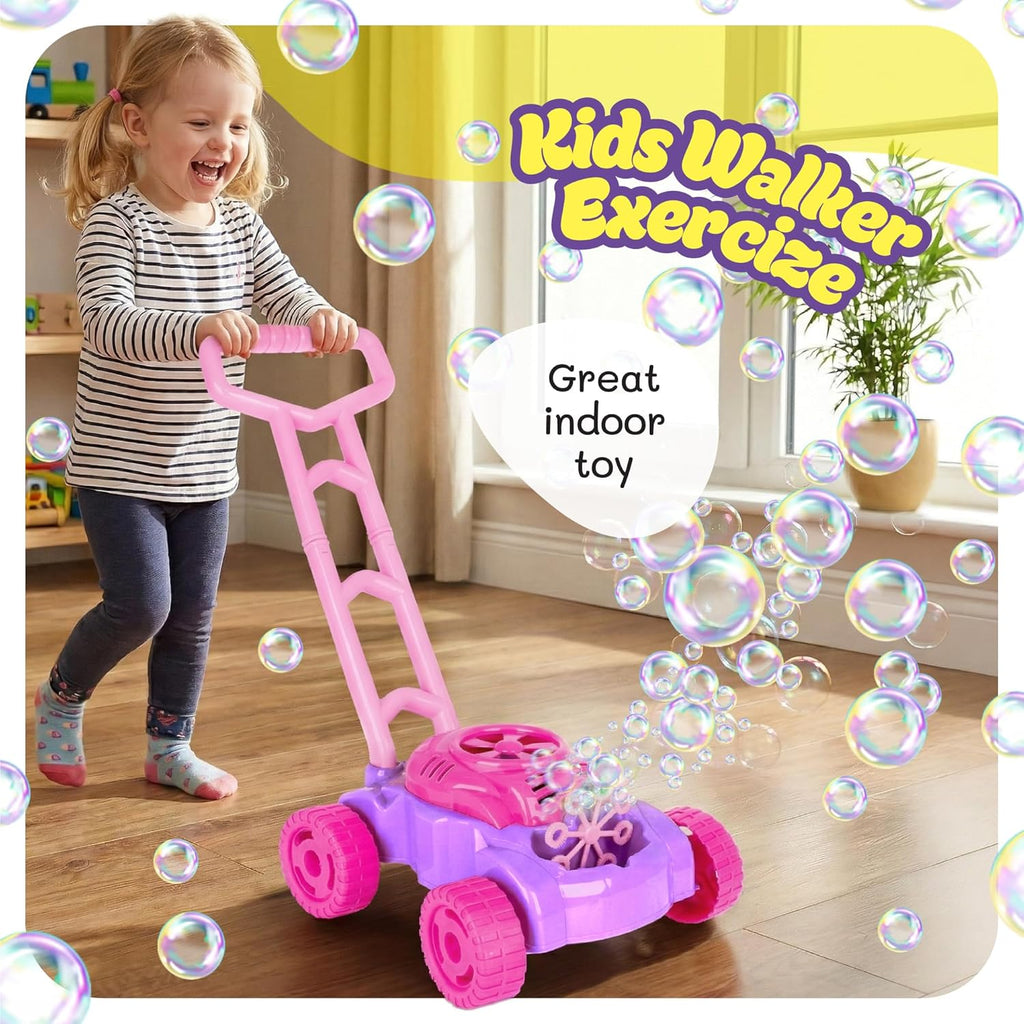 Bubble Lawn Mower for Toddlers 1-3, Bubble Machine for 1-Year-Old Girl Gifts, Toddler Outdoor Toys for 2-Year-Old Girl Birthday Gift, Push Summer Gardening Toys for Toddlers Age 1 2 3 +