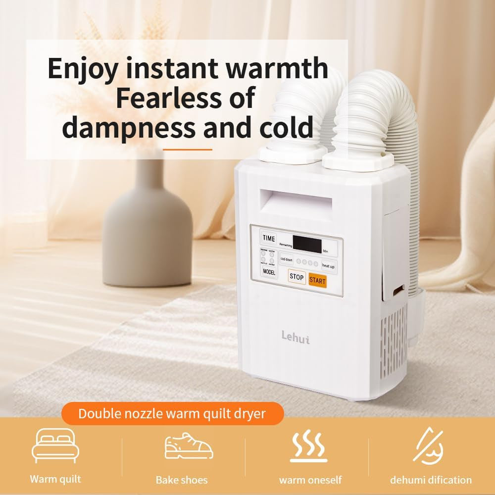 Portable Blanket Warmer, Comfortable Warm Air on the Bed, Sweat Drying, Suitable for Climate Change, Suitable for All Seasons, Can Dry Shoes, Clothes，Blanket Warmer，Bed Warmers，Bed Warmer, Blankets