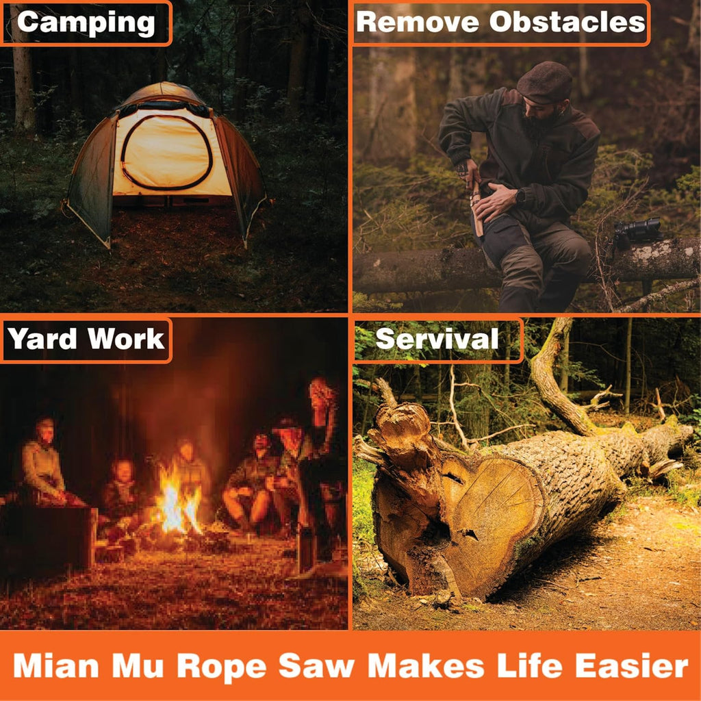 55 Inch High Limb Rope Saw with Dual Sided 70 Teeth 360° Chain – Manual Hand Saw for Tree Branch Cutting – Fast, Portable & Durable Outdoor Tree Trimming Tool Kit