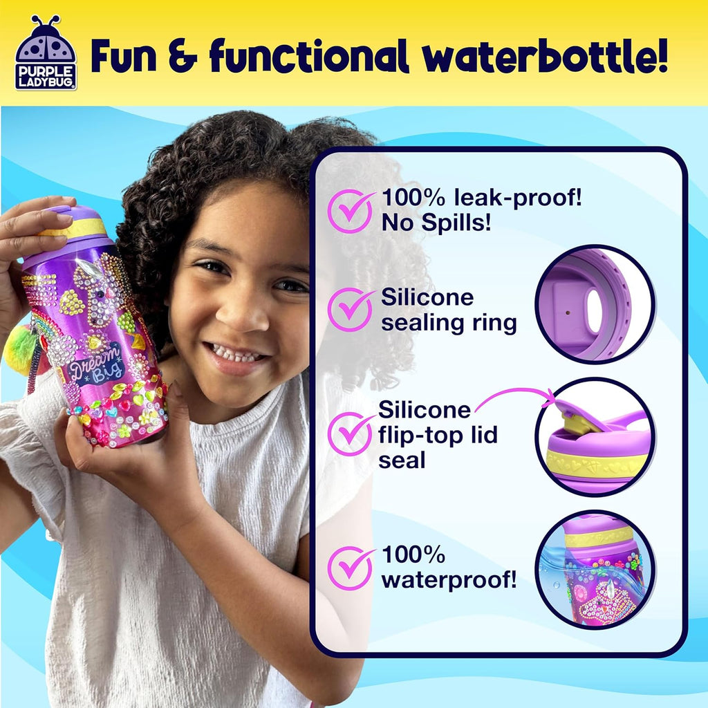 Decorate Your Own Water Bottle Kit for Girls - Gift for Girls Ages 5 6 7 8 9 10 Year Old Girl Birthday Gift, Unicorn Toys Crafts Kids Ages 6-12 Mothers Day Crafts for Kids