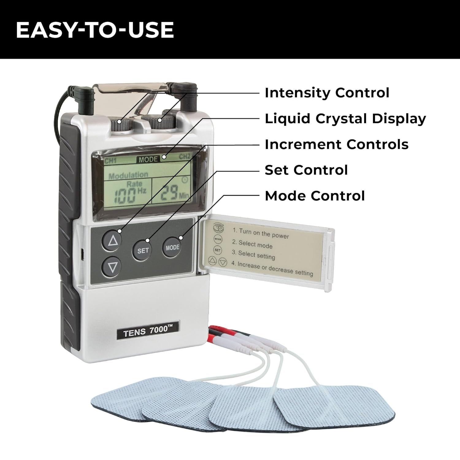 Digital TENS Unit with Accessories - Muscle Stimulator Machine for Back Pain Relief, Sciatica, Neck, Nerve, Shoulder, Hip, Elbow, Muscle Pain Relief