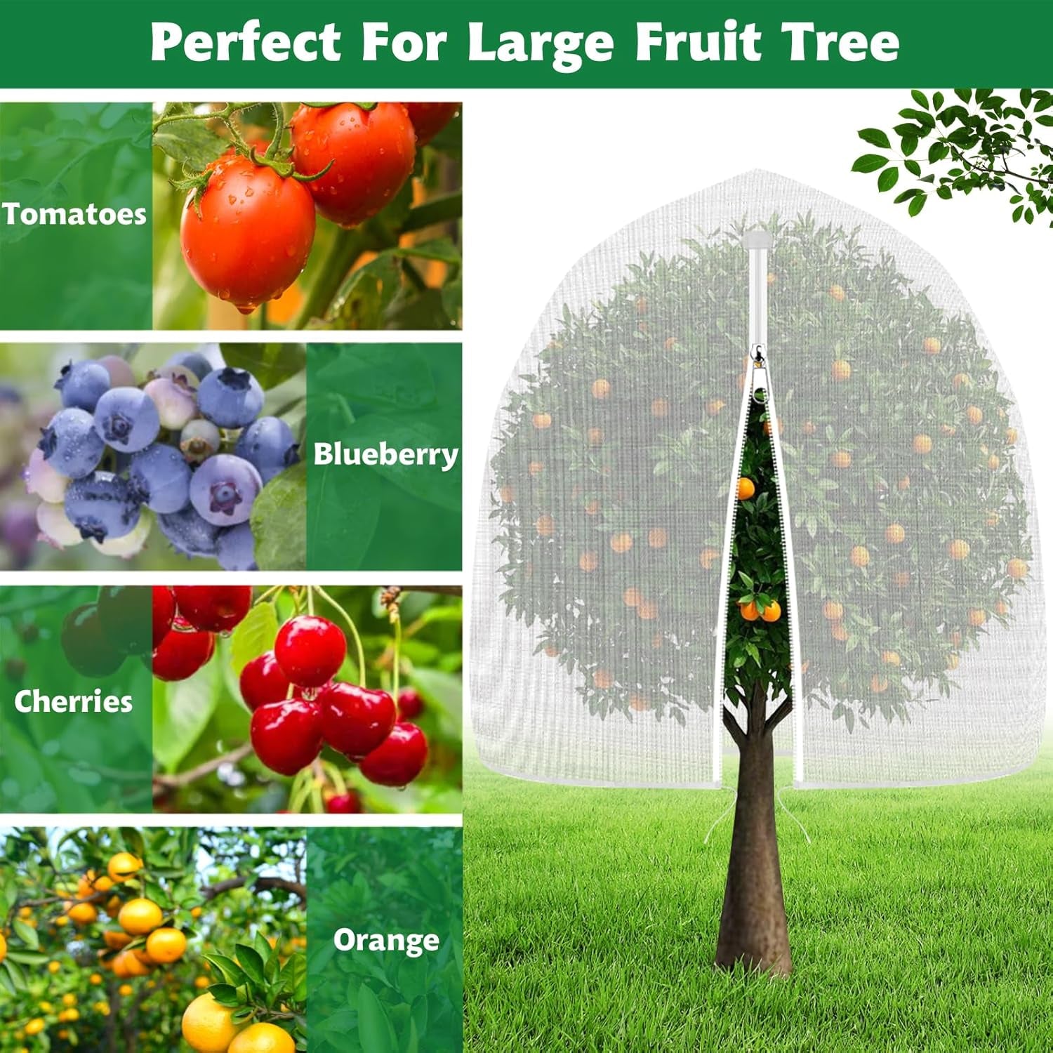 4 Pack Bird Netting for Garden Protection with Zipper & Drawstring, 2.3FT X 3.4FT Reusable Mosquito Net Plant Netting Cover for Fruit Tree Blueberry Bush Shrubs Vegetables Tomato