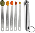 Measuring Spoons Set, Includes 1/4 Tsp, 1/8 Tsp, 1/16 Tsp, 1/32 Tsp, 1/64 Tsp, Tablespoon and Teaspoon for Measure Liquid and Dry Ingredients, Food Grade Stainless Steel Measuring Cups (5)