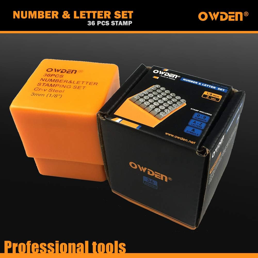 Professional 36Pcs. Steel Metal Stamping Tool Set,(1/8”) 3Mm,Steel Number and Letter Punch Set,Alloy Steel Made HRC 58-62 for Jewelry Craft Stamping.
