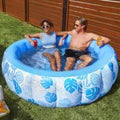Inflatable Swimming Pool,5.5Ft X 20 Inch Full-Sized Blow up Durable Thickened Luxury above Ground Family Pool with Comfortable Backrest for Summer Water Party Backyard Garden Lawn,Blue