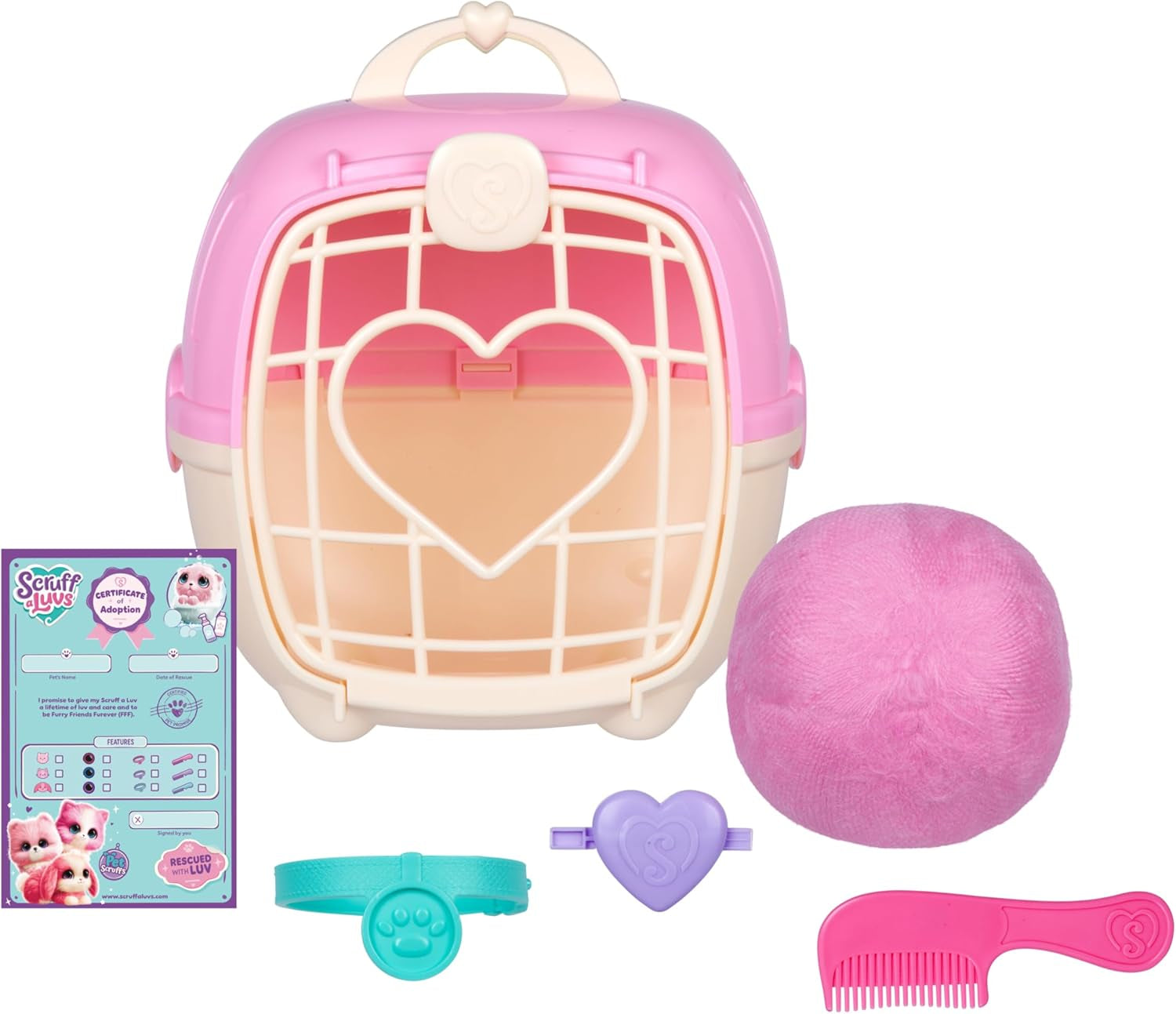 Pink Surprise Pet, Mystery Plush Toys, Stuffed Animals, Wash to Reveal 1 of 3 Rescue Surprise Toy Pets: Puppy, Bunny, or Kitty - Includes 8.7" Deluxe Carrier - Styles May Vary