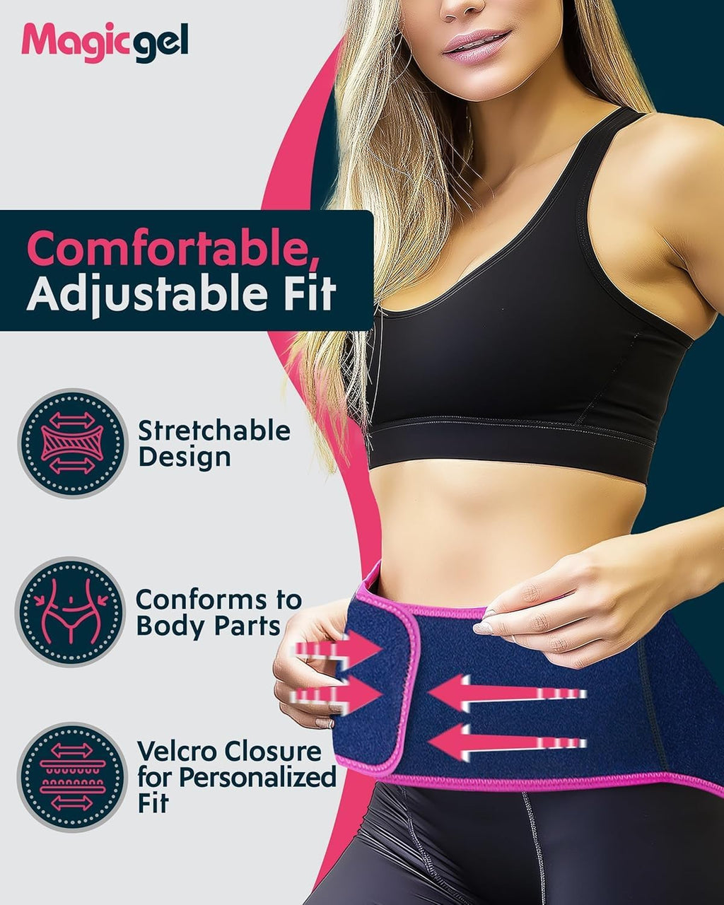 Ice Pack for Back Pain Relief | 1 Pack Reusable Lower Back Wrap for Hot or Cold Therapy | Relief for Lower Lumbar, Sciatic Nerve, Herniated or Degenerative Disc, Coccyx, Tailbone Pain