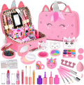 Kids Washable Makeup Girl Toys - Real Makeup Kit Kid Make up Set for Toddlers Children Princess Dress up Christmas Birthday Gifts Toys for 3 4 5 6 7 8 9 10 11 12 Year Old Girls