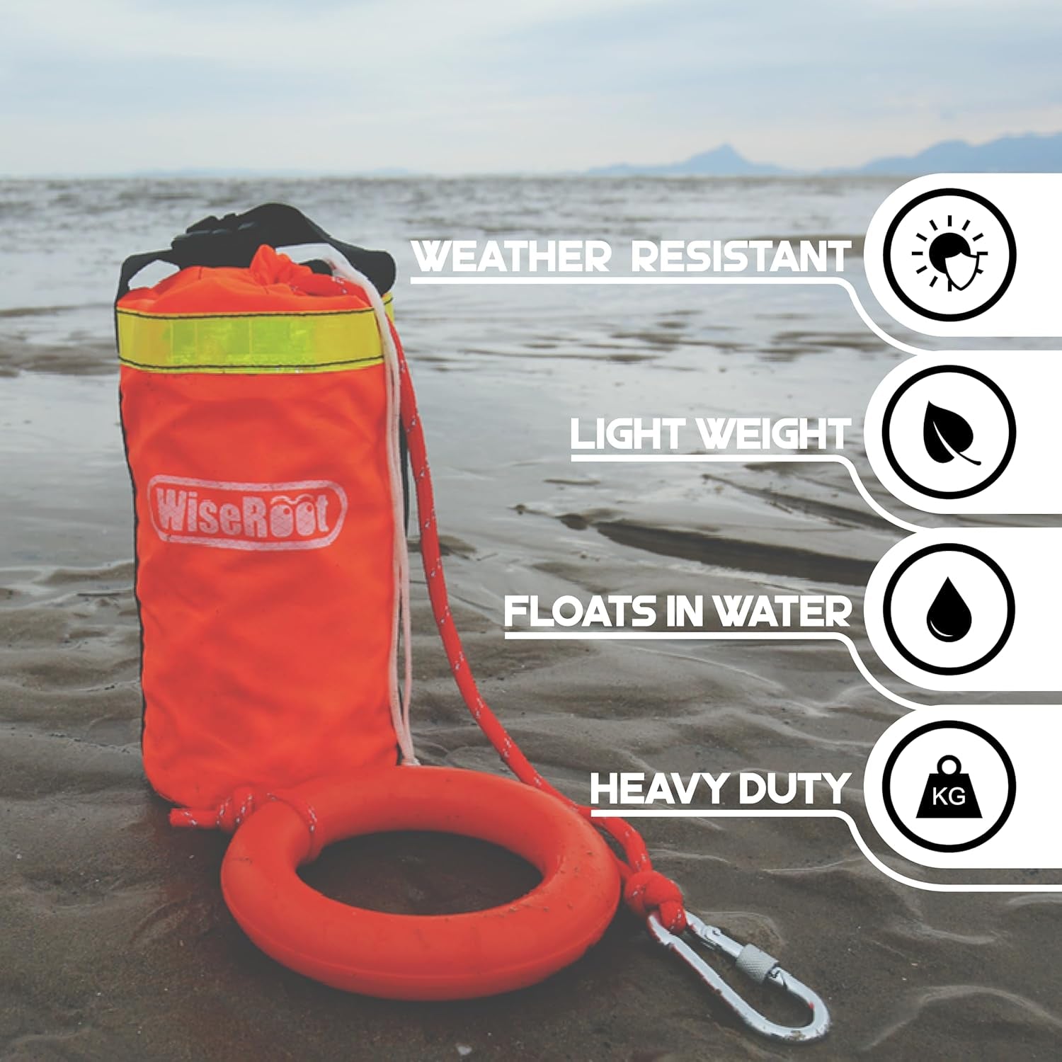 Throw Bag for Water Rescue: Quick Deploy Throwable Flotation Device, 50/70/98Ft High Visibility Rope for Boating Kayaking Emergency Survival, 1900Lb Tensile 5/16 Inch