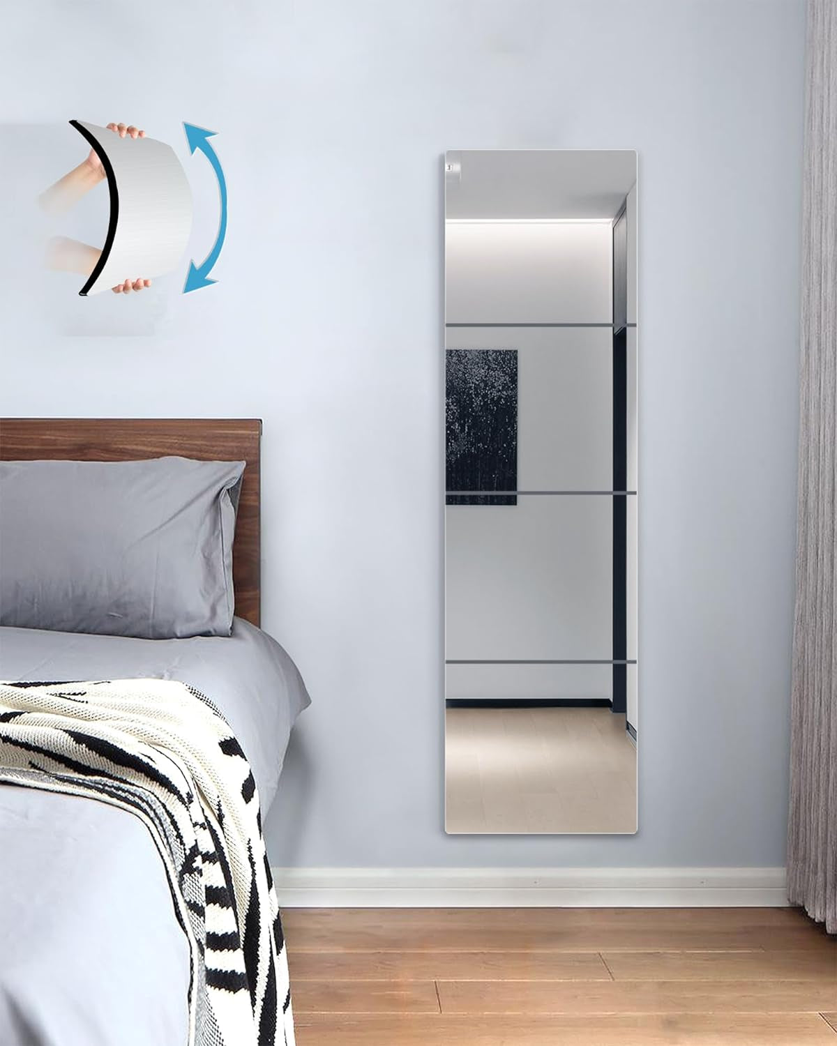 Wall Mirrors for Bedroom Door,Unbreakable Full Length Wall Mirrors Tiles,Shatterproof Mirror for Kids 4 Pack 10" X10,Workout for Home Gym Body,Closet Mirror Wall Home Gym