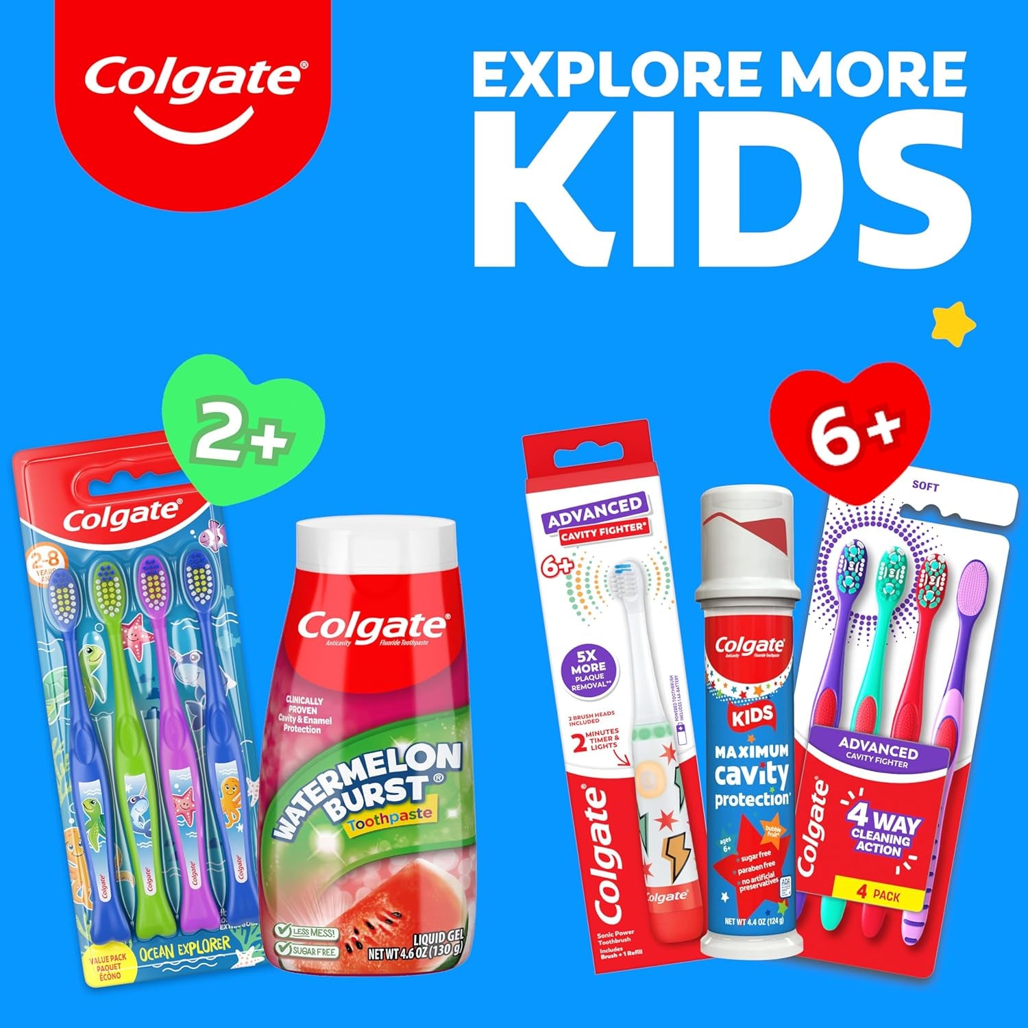 Anticavity Kids Toothpaste with Fluoride for Ages 2+, Watermelon Burst Flavor - 4.6 Ounce (4 Pack)
