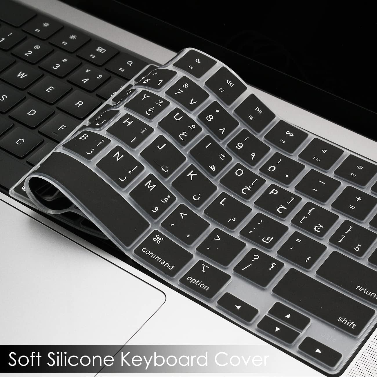 Arabic Keyboard Cover Skin for 2024-2022 Macbook Air 13.6 15 Inch M3 M2 A3113/A3114/A2681/A2941 & 2023-2021 Macbook Pro 14 16.2 Inch M3 M2 M1 Pro/Max A2918/A2992/A2779/A2780/A2991 Accessory