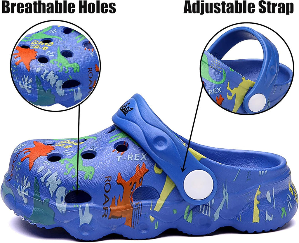 Kids Cute Clogs Cartoon Garden Shoes Boys Girls Slides Slippers Indoor Outdoor Children Water Shower Beach Pool Sandals