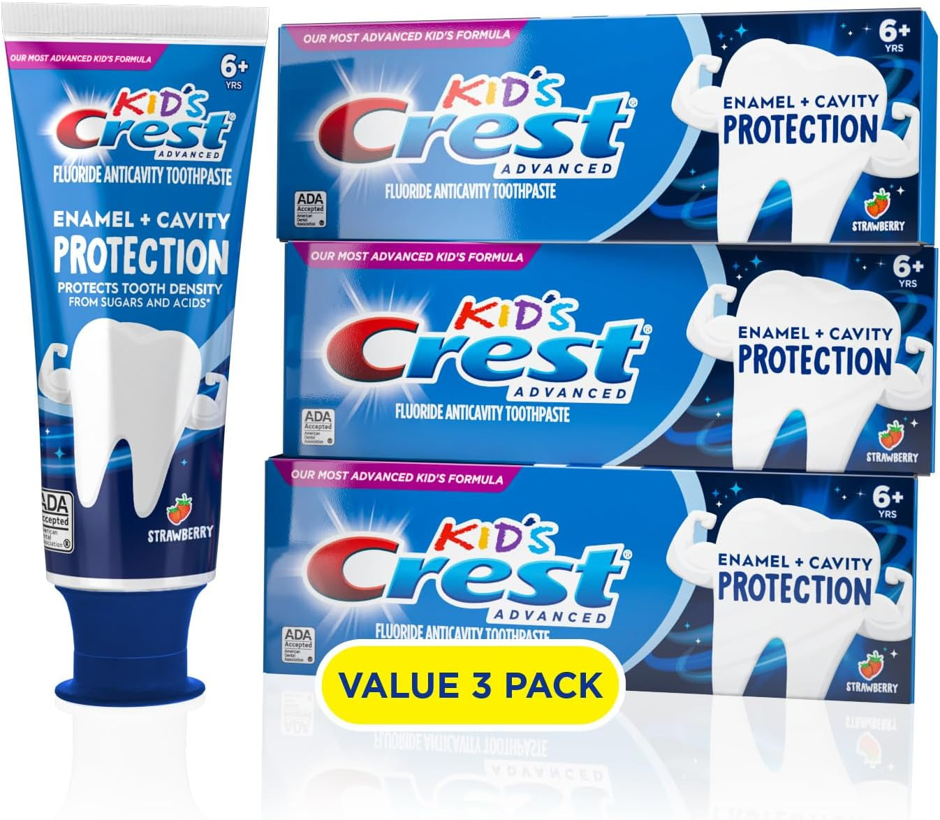 Kids Enamel + Cavity Protection Toothpaste, 4.1Oz (Pack of 3)