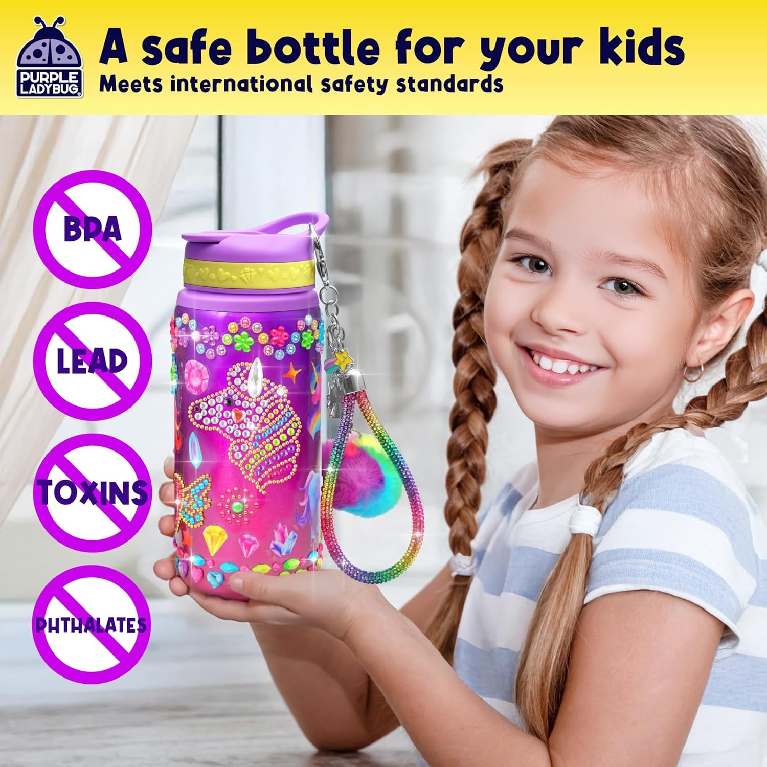 Decorate Your Own Water Bottle Kit for Girls - Gift for Girls Ages 5 6 7 8 9 10 Year Old Girl Birthday Gift, Unicorn Toys Crafts Kids Ages 6-12 Mothers Day Crafts for Kids