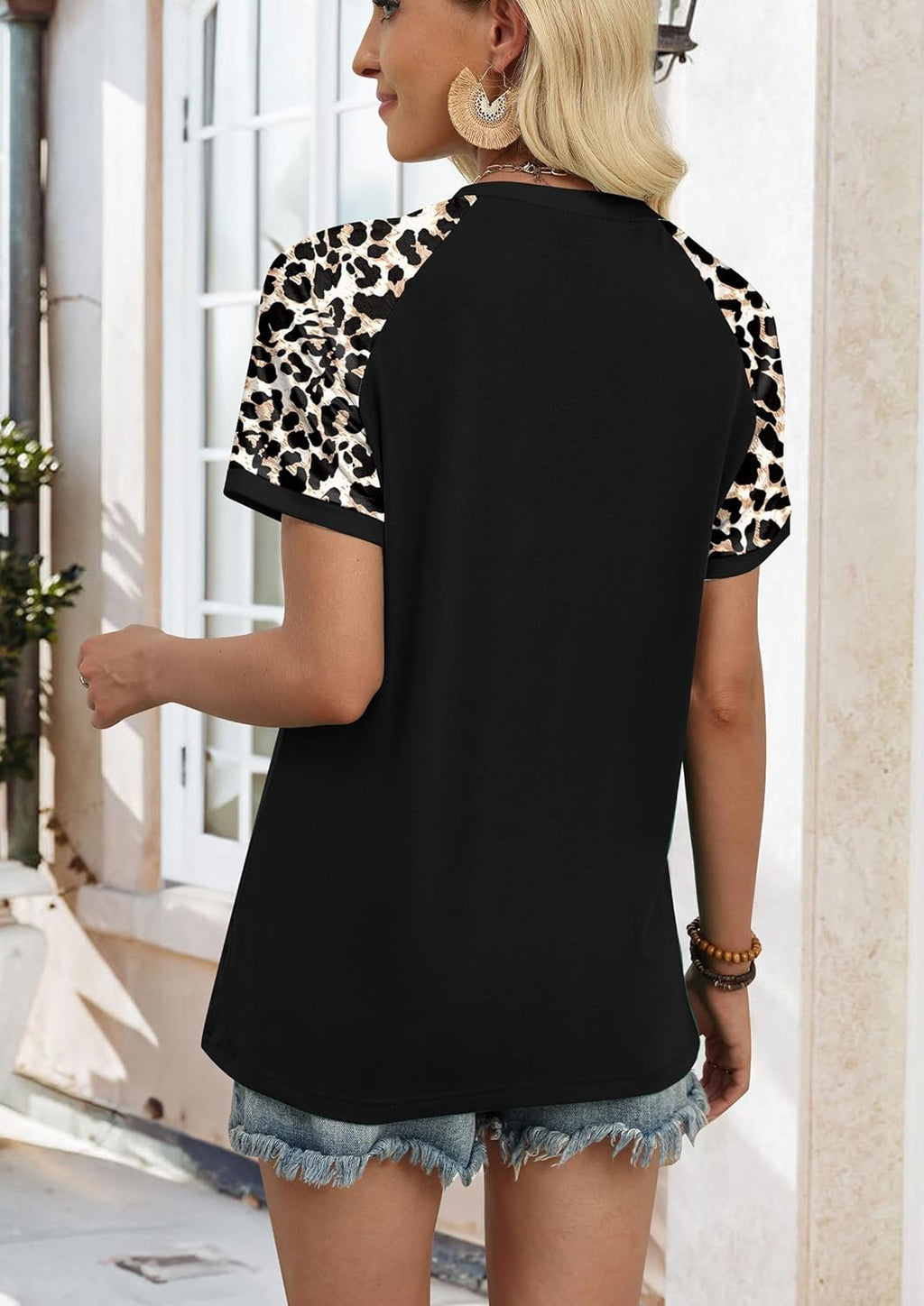 Womens Summer Tops Color Block Short Sleeve Raglan Shirts Spring Fashion Clothes Vacation Outfits