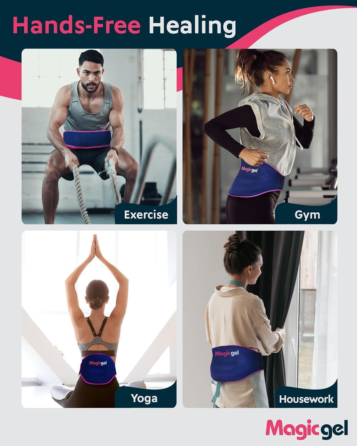 Ice Pack for Back Pain Relief | 1 Pack Reusable Lower Back Wrap for Hot or Cold Therapy | Relief for Lower Lumbar, Sciatic Nerve, Herniated or Degenerative Disc, Coccyx, Tailbone Pain