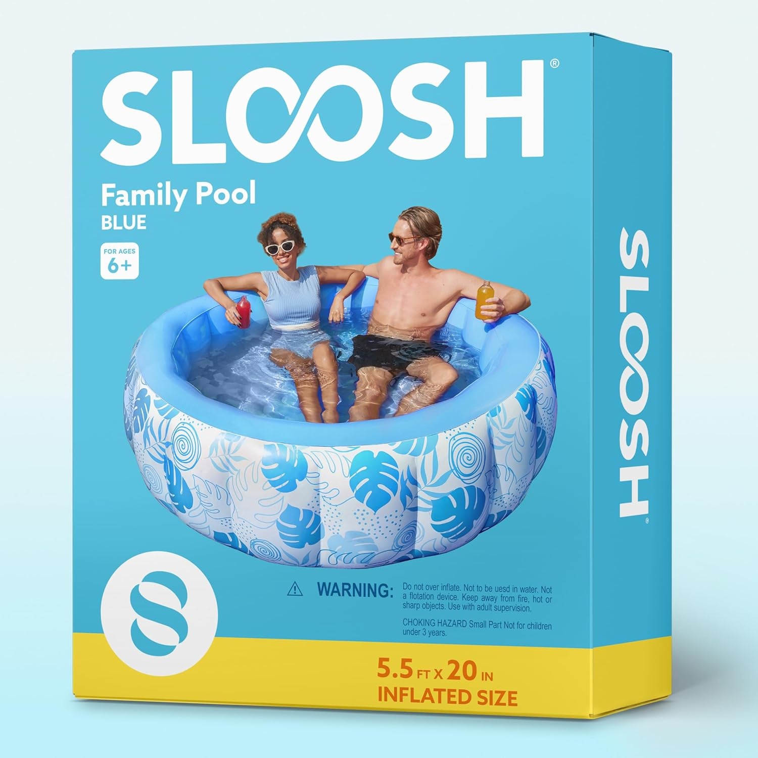 Inflatable Swimming Pool,5.5Ft X 20 Inch Full-Sized Blow up Durable Thickened Luxury above Ground Family Pool with Comfortable Backrest for Summer Water Party Backyard Garden Lawn,Blue