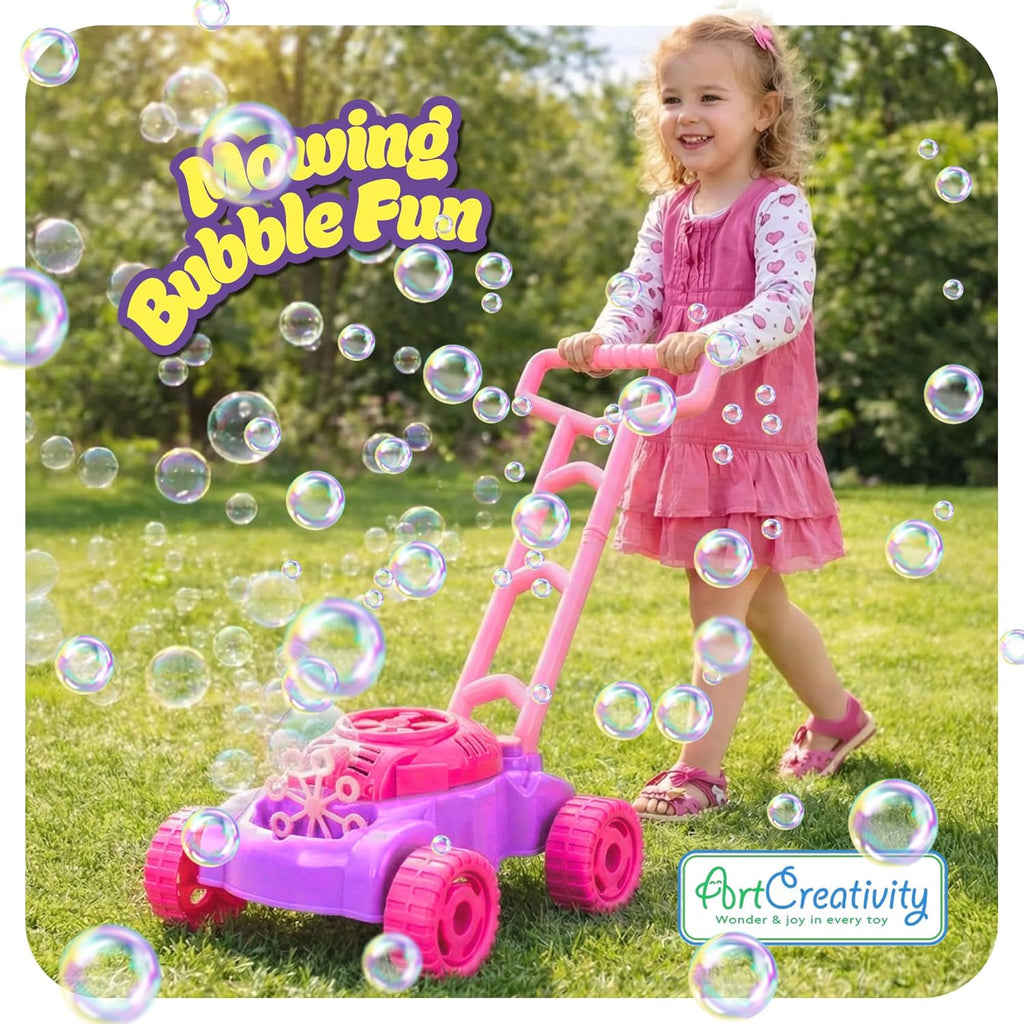 Bubble Lawn Mower for Toddlers 1-3, Bubble Machine for 1-Year-Old Girl Gifts, Toddler Outdoor Toys for 2-Year-Old Girl Birthday Gift, Push Summer Gardening Toys for Toddlers Age 1 2 3 +