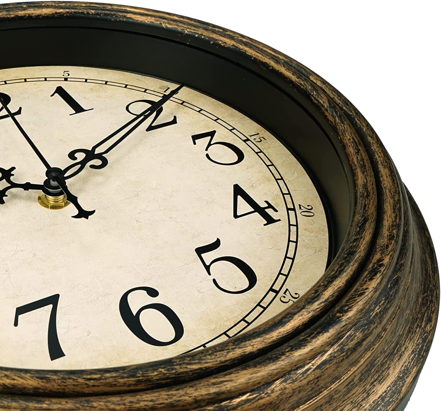 Small Retro Wall Clock, 10'' Non Ticking Classic Silent Vintage Wall Clocks Decorative Kitchen Living Room Bedroom - Battery Operated