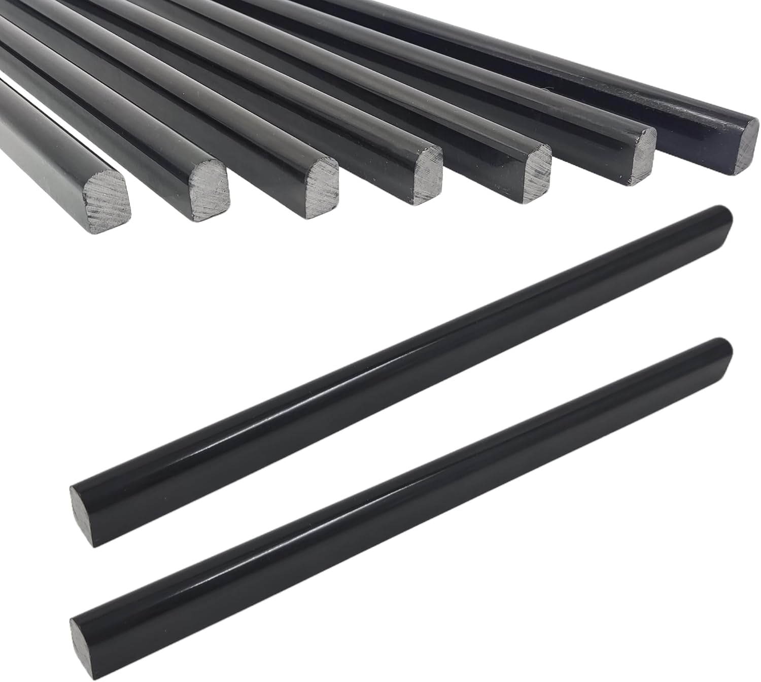 Black 15 Pack Marble Pencil Tile, 0.5"X12" Polished Marble Tile Edge Trim for Kitchen Backsplash, Bathroom and Shower Walls (15)