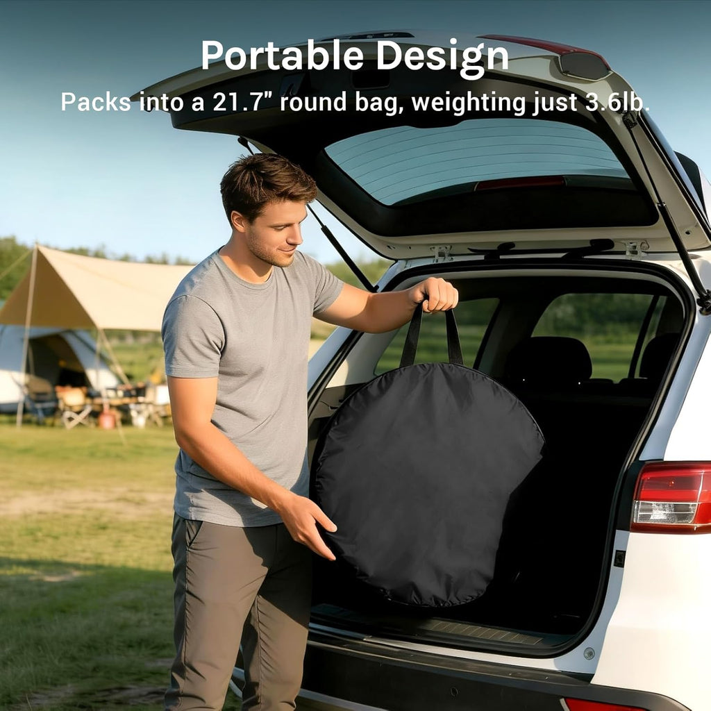 Pop up Shower Tent for Camping Essentials, Portable Instant Changing Tent with Ventilation Window & Carry Bag, Privacy Dressing Room Bathroom Toilet for Beach & Outdoor, Standard, Black