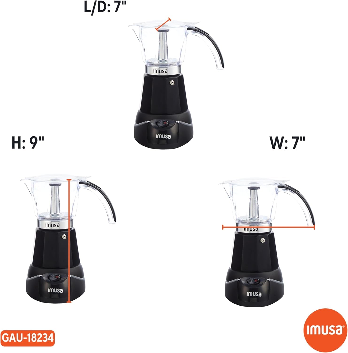 6 or 3 Cup Electric Espresso Maker Black Coffee Machine for Cuban Coffee, Moka and Espresso Drinks