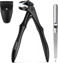 Toenail Clippers for Thick Toenails for Seniors, Upgraded Long Handled Angled Head Toe Nail Clippers for Men Thick Nails with Wide Opening, Large Finger Nail Clippers Adult with Catcher