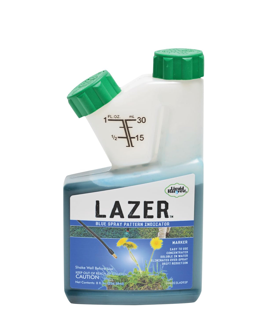 Lazer Blue Concentrated Spray Pattern Indicator 8 Ounces Perfect Weed Dye, Herbicide Fertilizer Marking Turf Mark and Marker