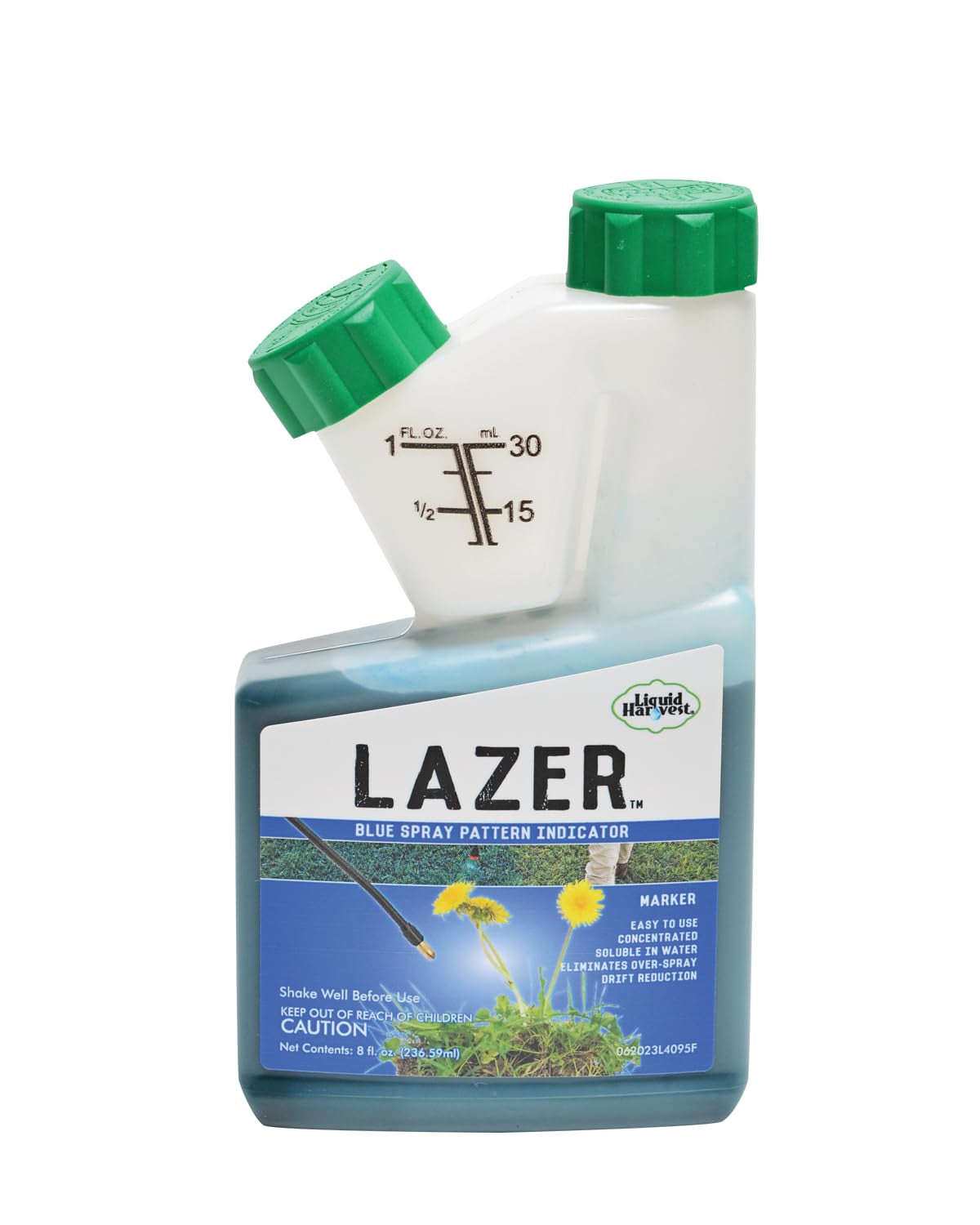 Lazer Blue Concentrated Spray Pattern Indicator 8 Ounces Perfect Weed Dye, Herbicide Fertilizer Marking Turf Mark and Marker