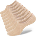Womens No Show Socks - 4-8 Pairs, Low Cut, Non-Slip, Invisible Cotton Liner