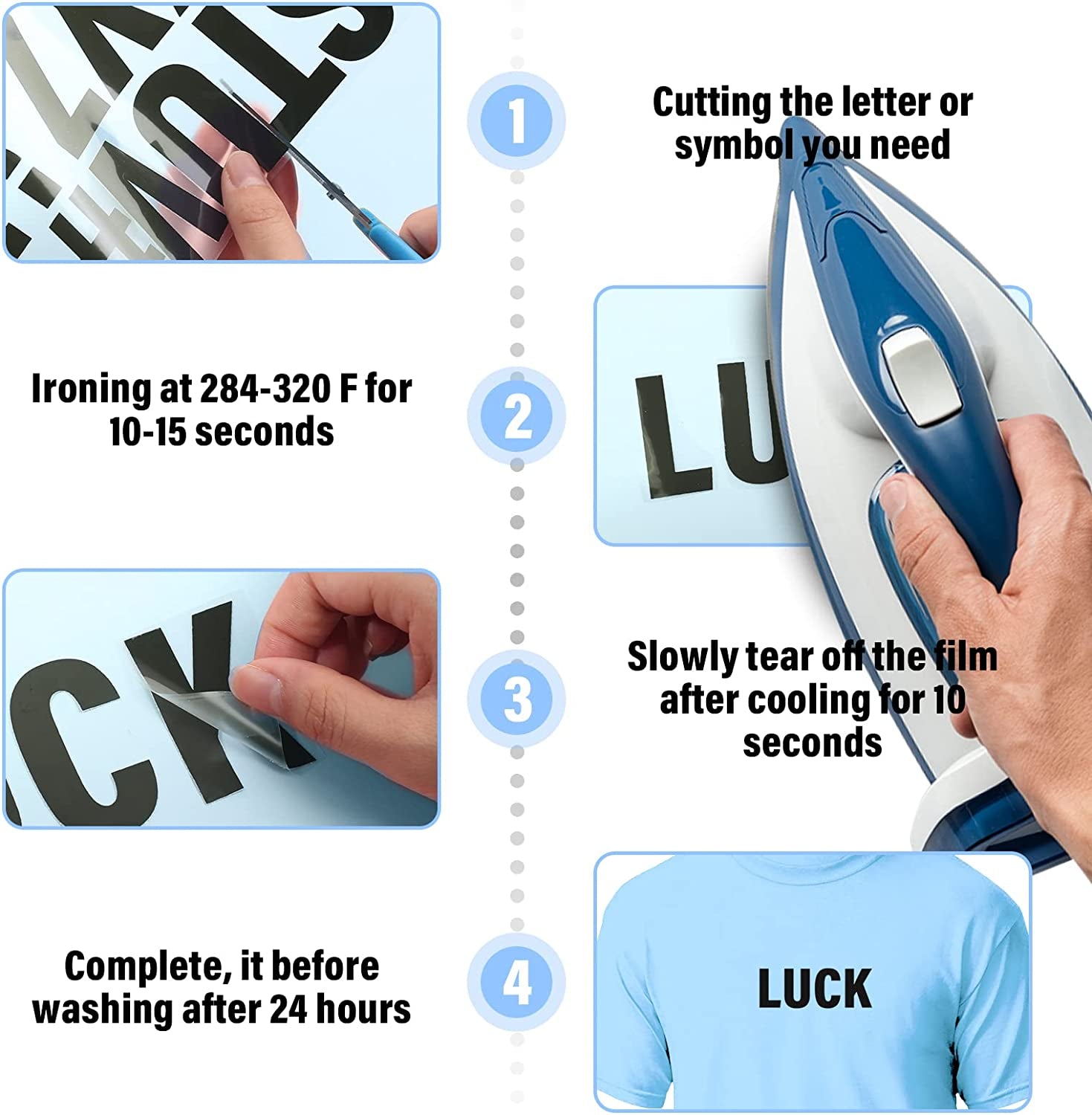 12 Sheets 500 Pieces Iron on Letters and Numbers, 2 Inch Iron on Vinyl Letters for Clothing, Heat Transfer Letters with A-Z PU Alphabets Sticker, Iron on Letters for Fabric,T-Shirt Printing DIY Craft