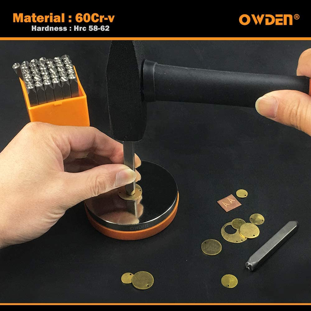 Professional 36Pcs. Steel Metal Stamping Tool Set,(1/8”) 3Mm,Steel Number and Letter Punch Set,Alloy Steel Made HRC 58-62 for Jewelry Craft Stamping.