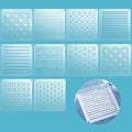 10 Sets Acrylic Sashiko Stencil, 4.7 X 4.7 Inch Acrylic Embroidery Tool Sashiko Stencil with Straight Lines and Square Dots Arcs Pattern Template for Hand Quilting and Embroidery