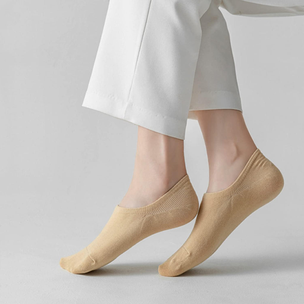 Womens No Show Socks - 4-8 Pairs, Low Cut, Non-Slip, Invisible Cotton Liner