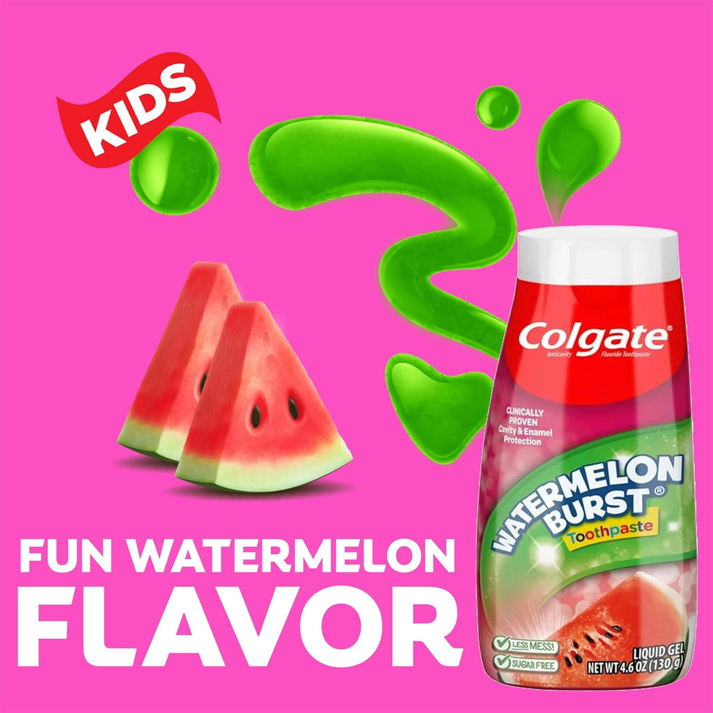 Anticavity Kids Toothpaste with Fluoride for Ages 2+, Watermelon Burst Flavor - 4.6 Ounce (4 Pack)