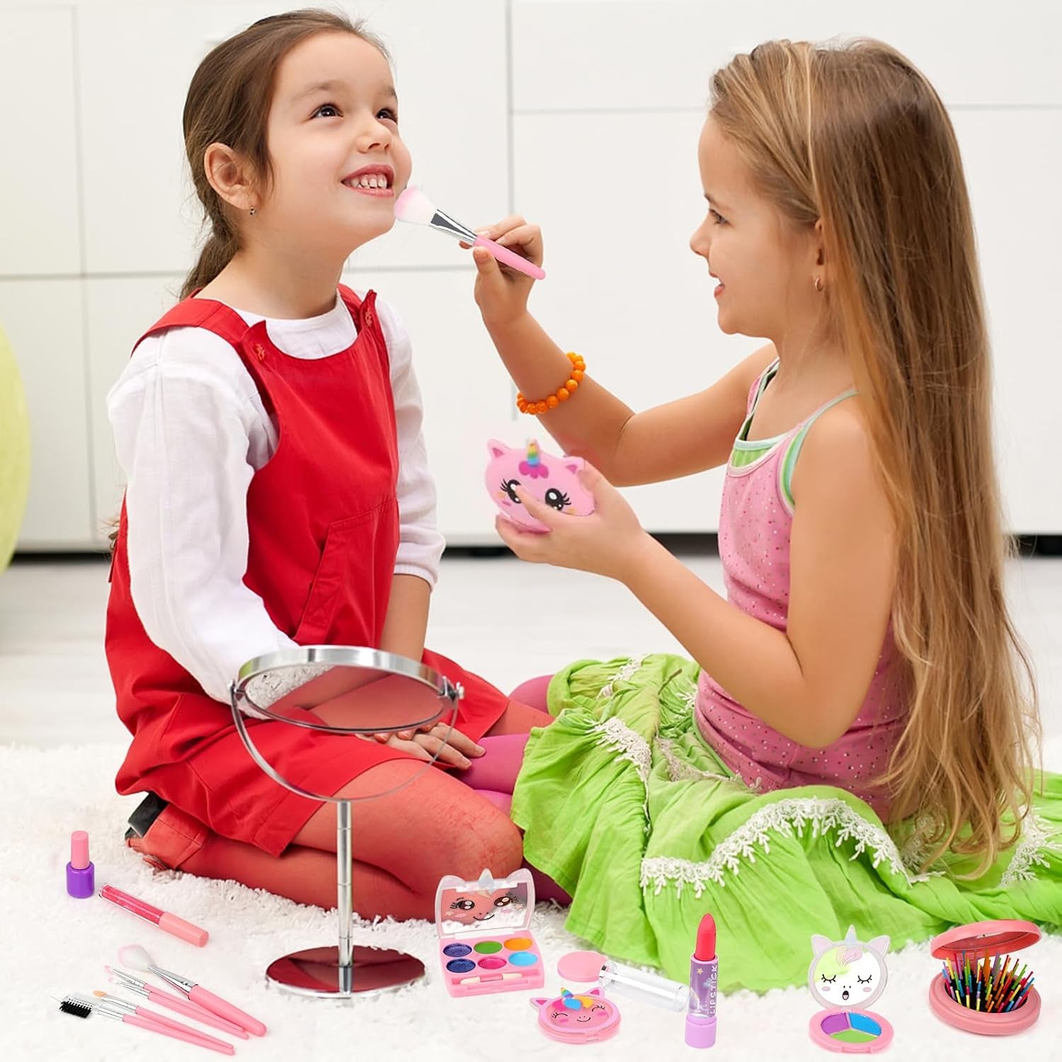 Kids Washable Makeup Girl Toys - Real Makeup Kit Kid Make up Set for Toddlers Children Princess Dress up Christmas Birthday Gifts Toys for 3 4 5 6 7 8 9 10 11 12 Year Old Girls