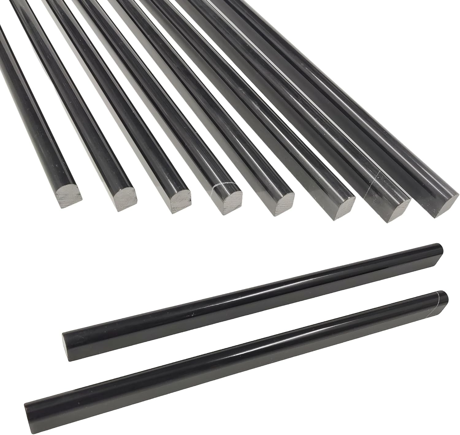 Black 15 Pack Marble Pencil Tile, 0.5"X12" Polished Marble Tile Edge Trim for Kitchen Backsplash, Bathroom and Shower Walls (15)