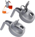 Wide Mouth Mason Jar Pour Spout Lid - 2 Pack Grey Airtight Pour Spout Lid with Handle, Turns Your Mason Jar into Pitcher, BPA Free & Durable Flip Cap Lids Easy to Clean Fit for Canning Jars
