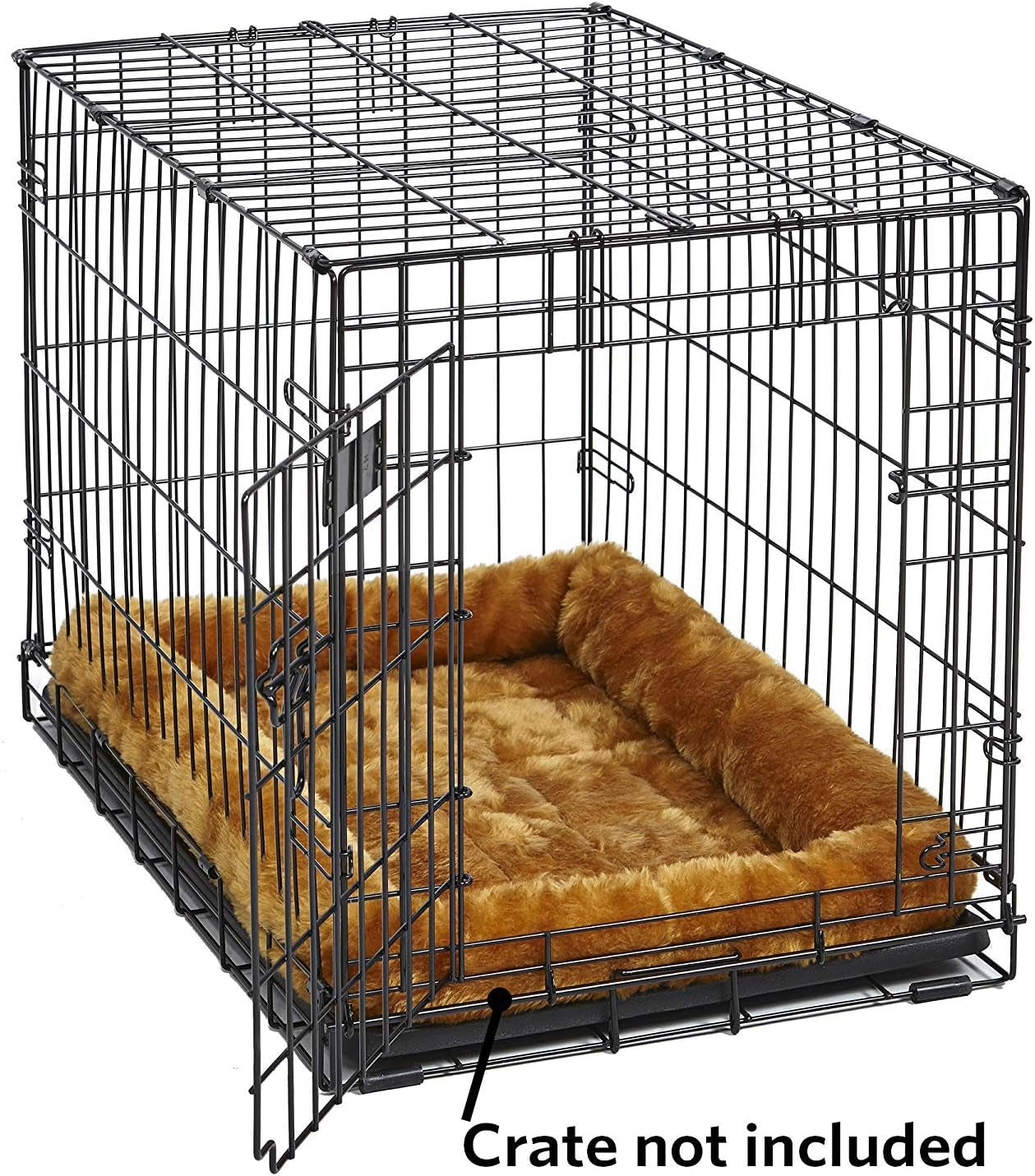Quiettime XXS Dog Bed – Cinnamon Faux Fur Bolster, Ultra-Soft and Machine Washable, Fits 18-Inch Crates and Carriers, for Small Dogs and Cats