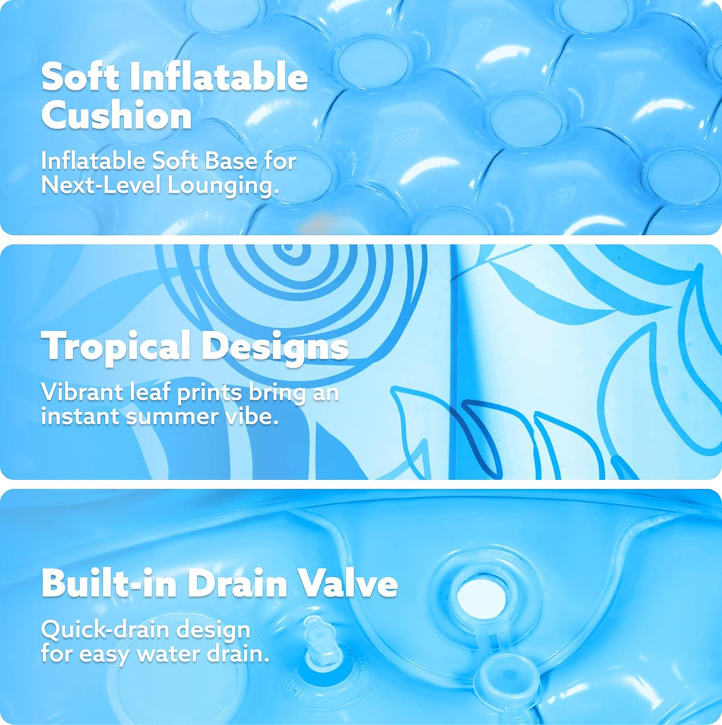 Inflatable Swimming Pool,5.5Ft X 20 Inch Full-Sized Blow up Durable Thickened Luxury above Ground Family Pool with Comfortable Backrest for Summer Water Party Backyard Garden Lawn,Blue